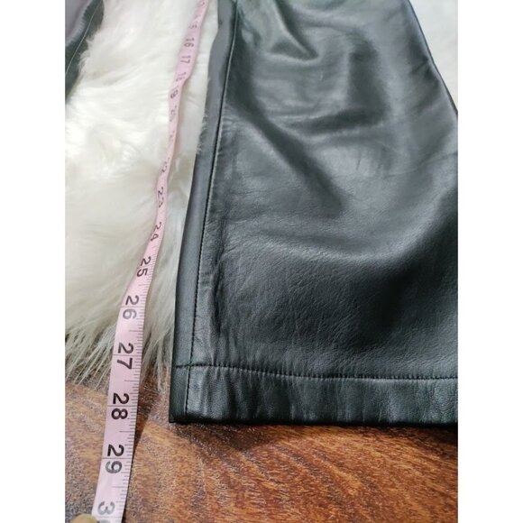 Halogen High Waisted 5 Pocket Bootcut Leather Pants Black Women's Size 4 - Picture 10 of 15